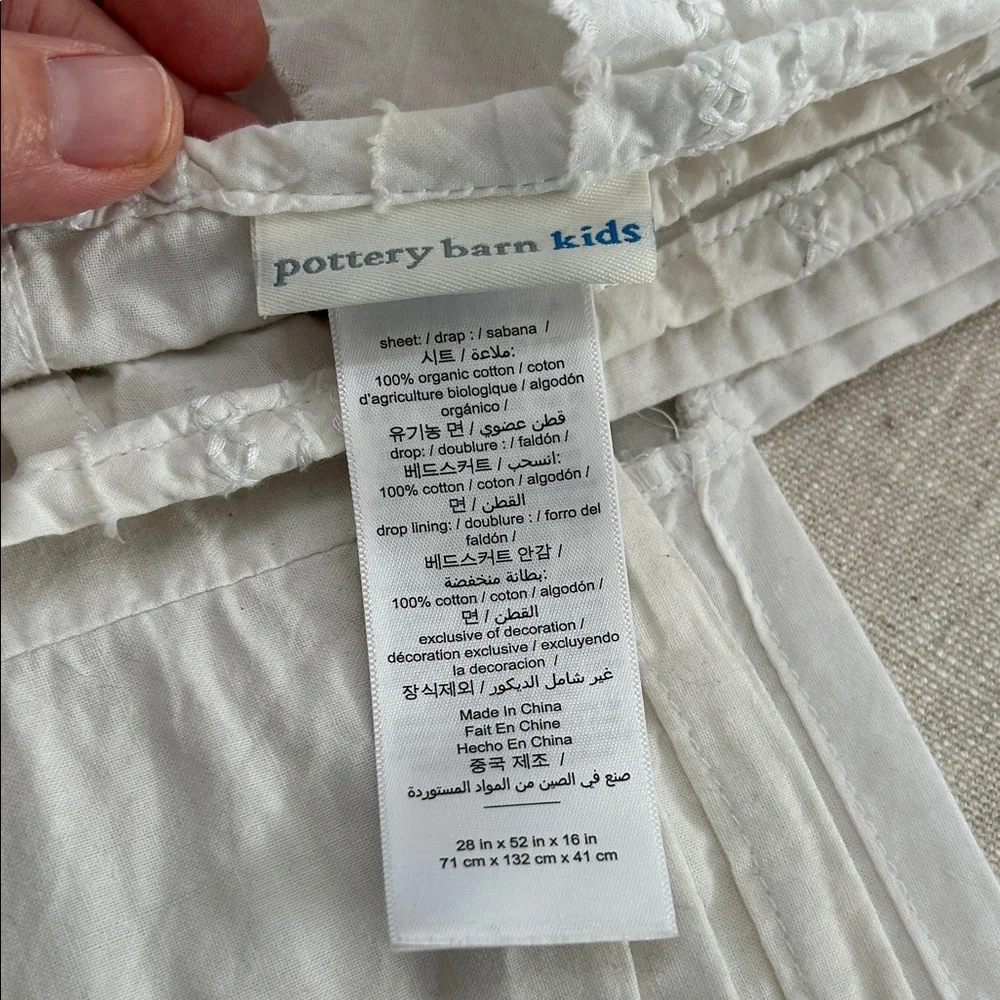 Pottery Barn Kids Crib Bed Skirt White Ruffled Shabby Chic - Picture 3 of 8